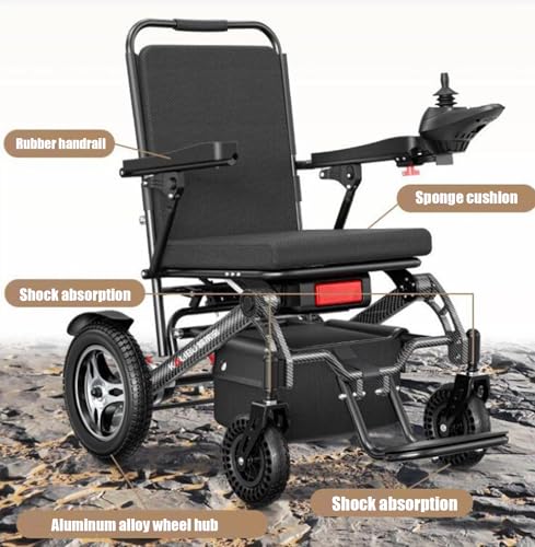Foldable Electric Wheelchair for Adults, 360° Joystick Control, All Terrain, 300lbs Capacity K93530