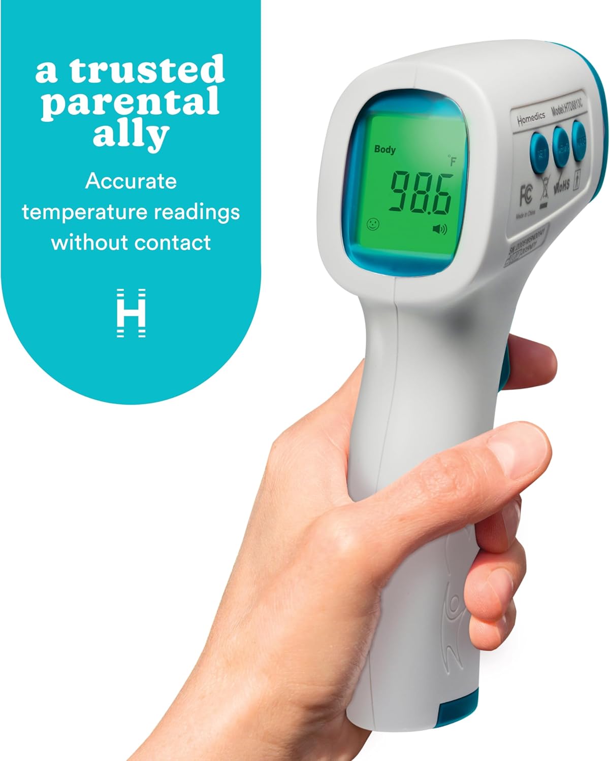 Non-Contact Infrared Forehead Thermometer with High-Fever Alert X393840