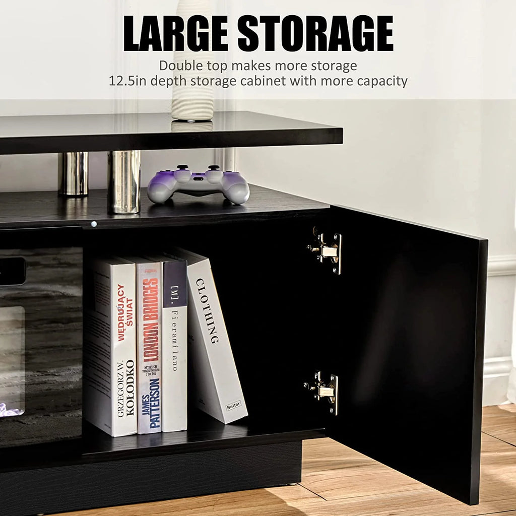 Fireplace TV Stand with 36" Fireplace, 70" Modern Entertainment Center for TVs Up to 80", Black Z8193