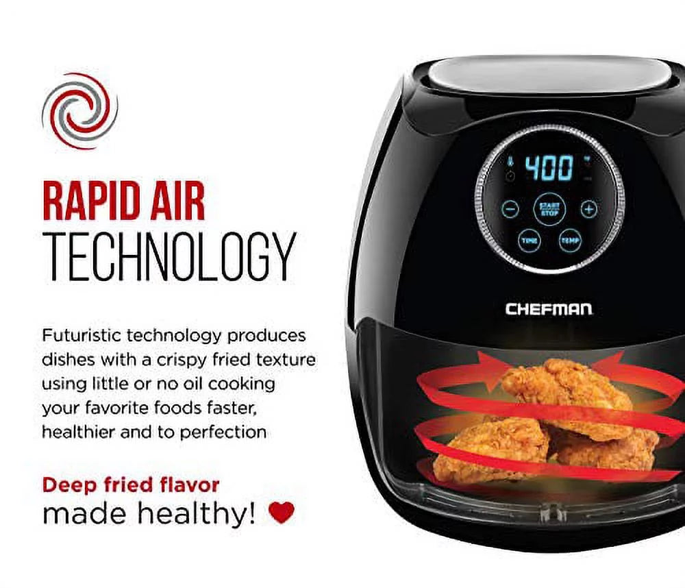 6.5 liter air fryer oven with flat basket and 60 min timer J79224