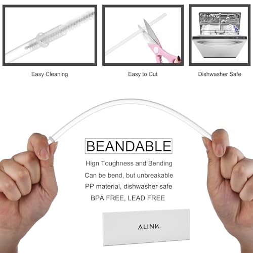 Reusable Clear Plastic Straws with Cleaning Brush O899