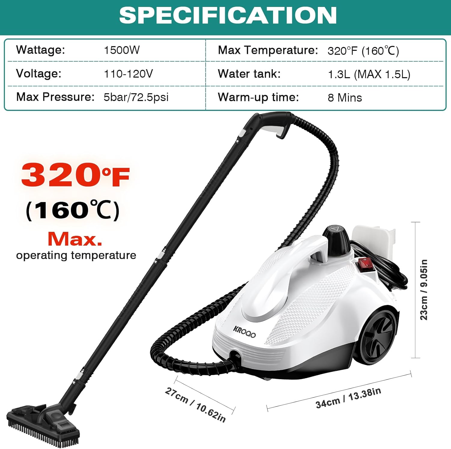 Steam Mop with 23 Accessories, Multi-Surface Portable Steamer Z77746