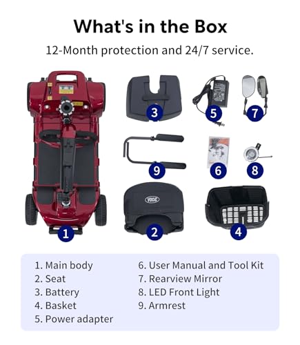 Mobility Scooter for Adults, All Terrain 4 Wheel Electric Scooter with Seat L895163