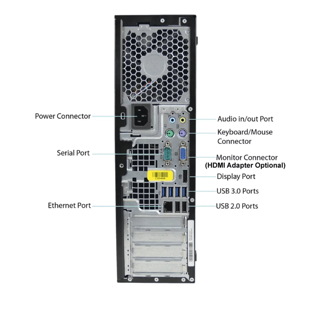 Refurbished Desktop Computer Tower PC, Intel Quad Core i3, 4GB RAM, 2TB HDD, Windows 10 Pro, with Keyboard and Mouse E174685