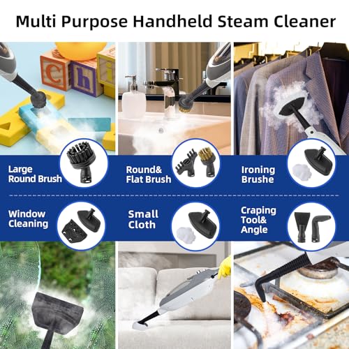 Handheld Steam Mop for Hardwood Tile Laminate Floors with 11 Accessories J1027