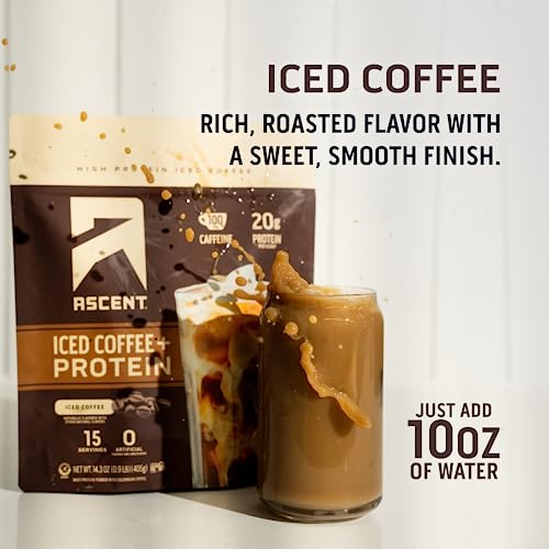Iced Coffee Protein Powder, 20g Protein & 100mg Caffeine, Zero Artificial Flavors, 15 Servings B934503