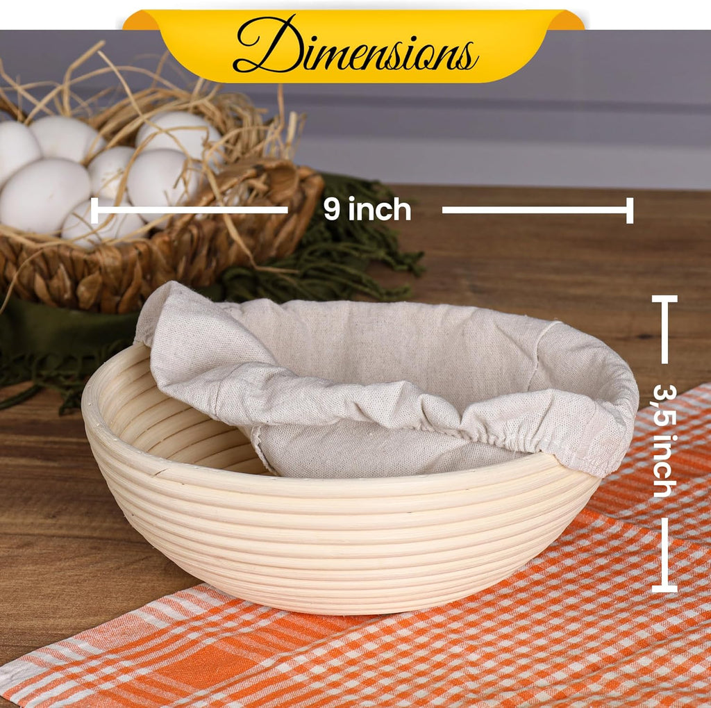 Sourdough Proofing Basket - Round 9 Inch Bread Baking Tool C8648