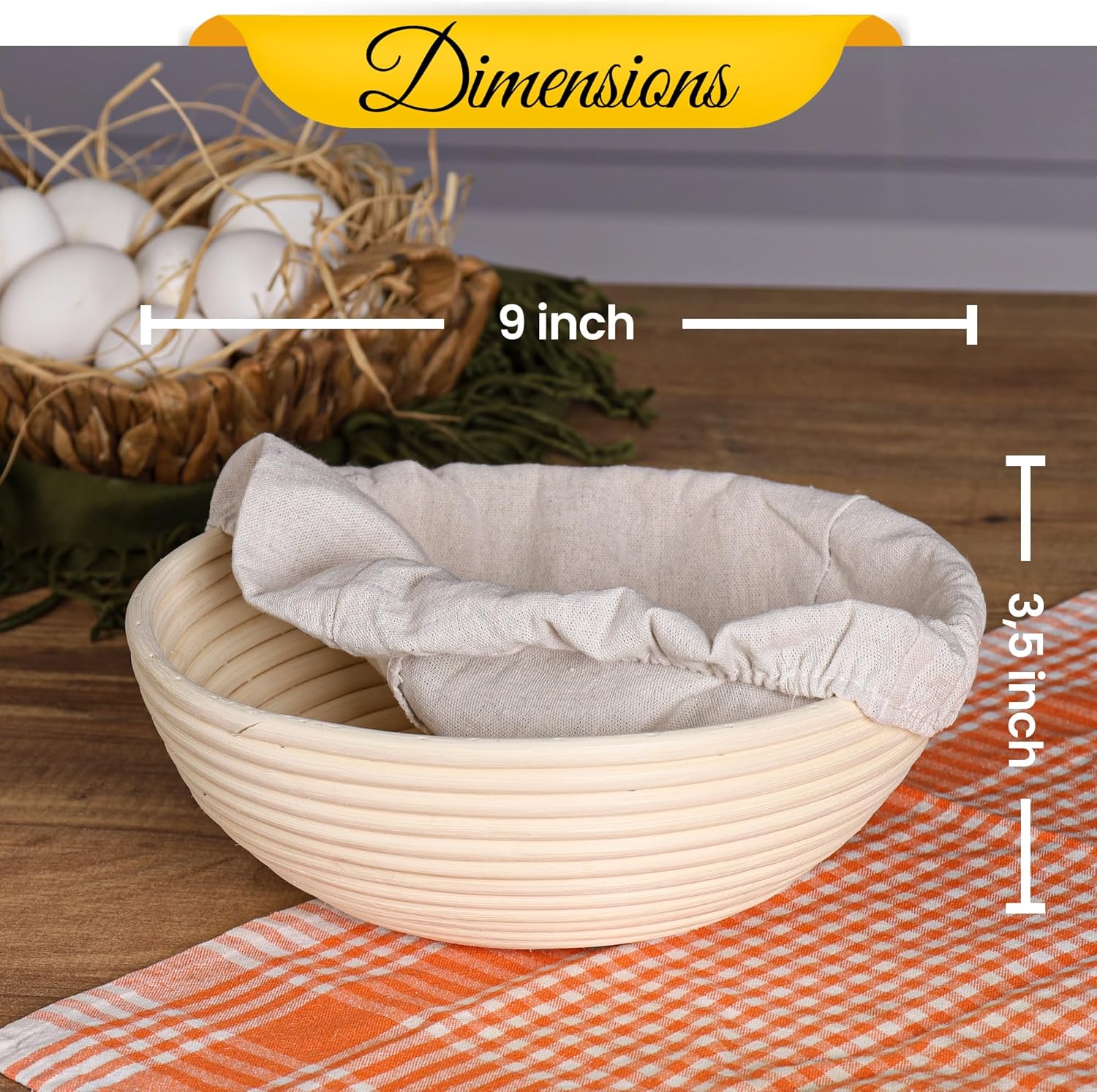 Sourdough Proofing Basket - Round 9 Inch Bread Baking Tool C8648