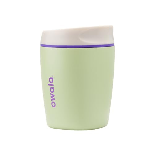 Owala SmoothSip Insulated Stainless Steel Coffee Tumbler, Reusable Iced Coffee Cup, Hot Coffee Travel Mug, BPA Free 20 oz, Gray (Cloudscape)