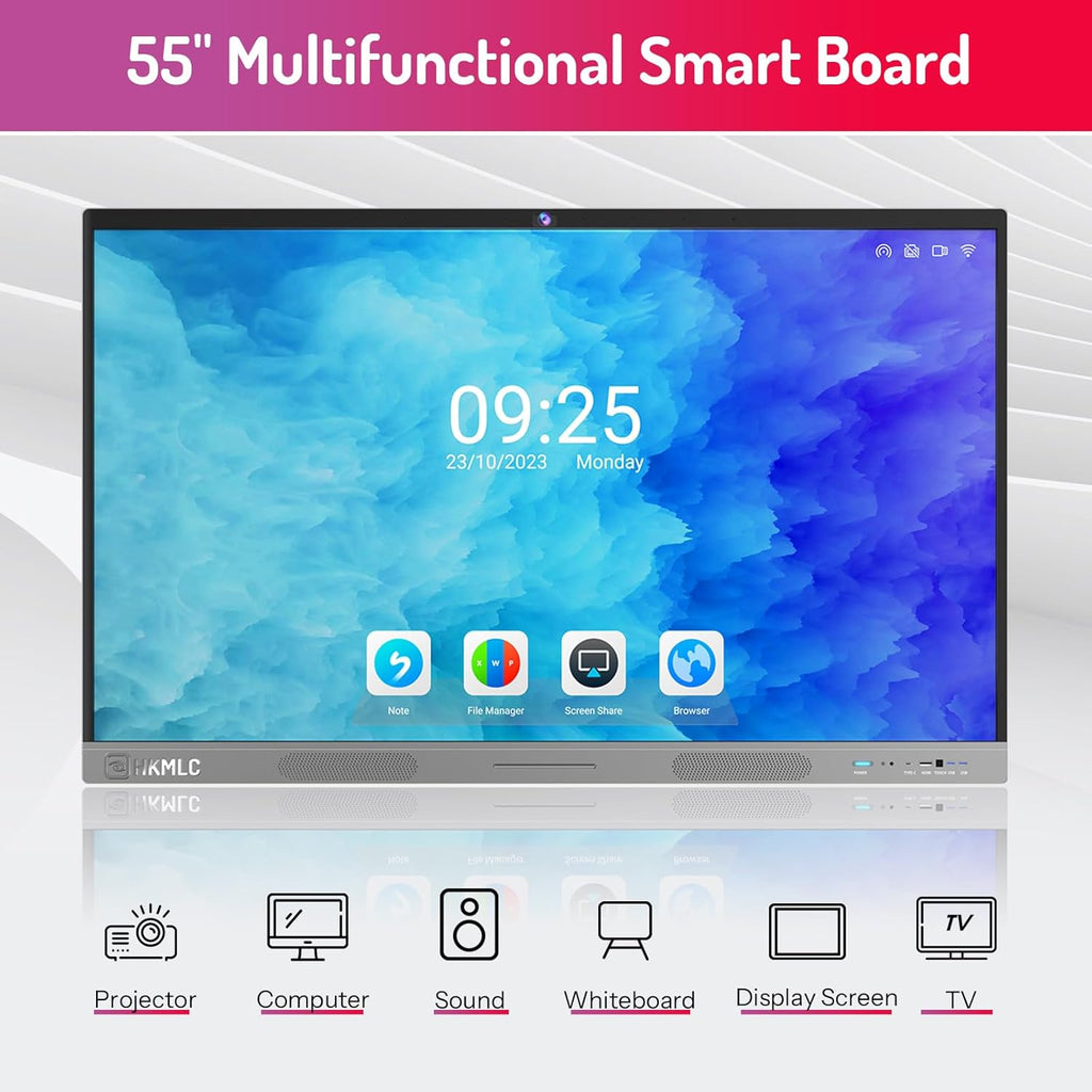 55 Inch Interactive Whiteboard with 4K Touch Screen for Classroom and Business D591547