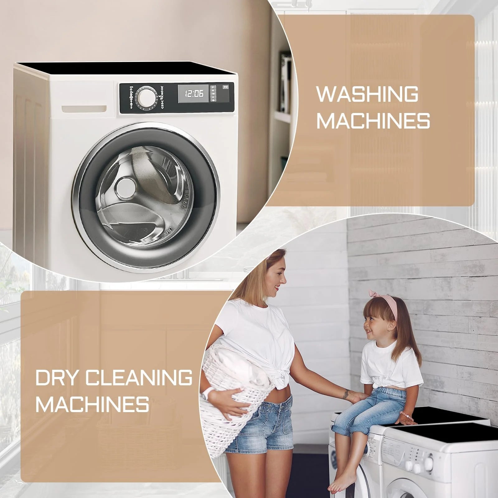 Anti-Slip Washer or Dryer Top Mat Cover, 27" x 31.5" Black I692