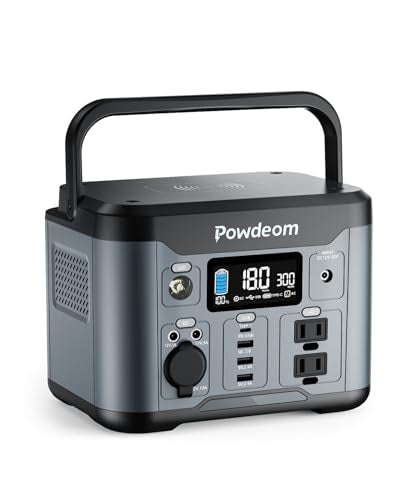 300W Portable Power Station, 296Wh Power Bank with AC Outlet, Solar Generator Laptop Charger, Battery Backup Power Supply for Camping, Outdoors, Home Emergency Outage