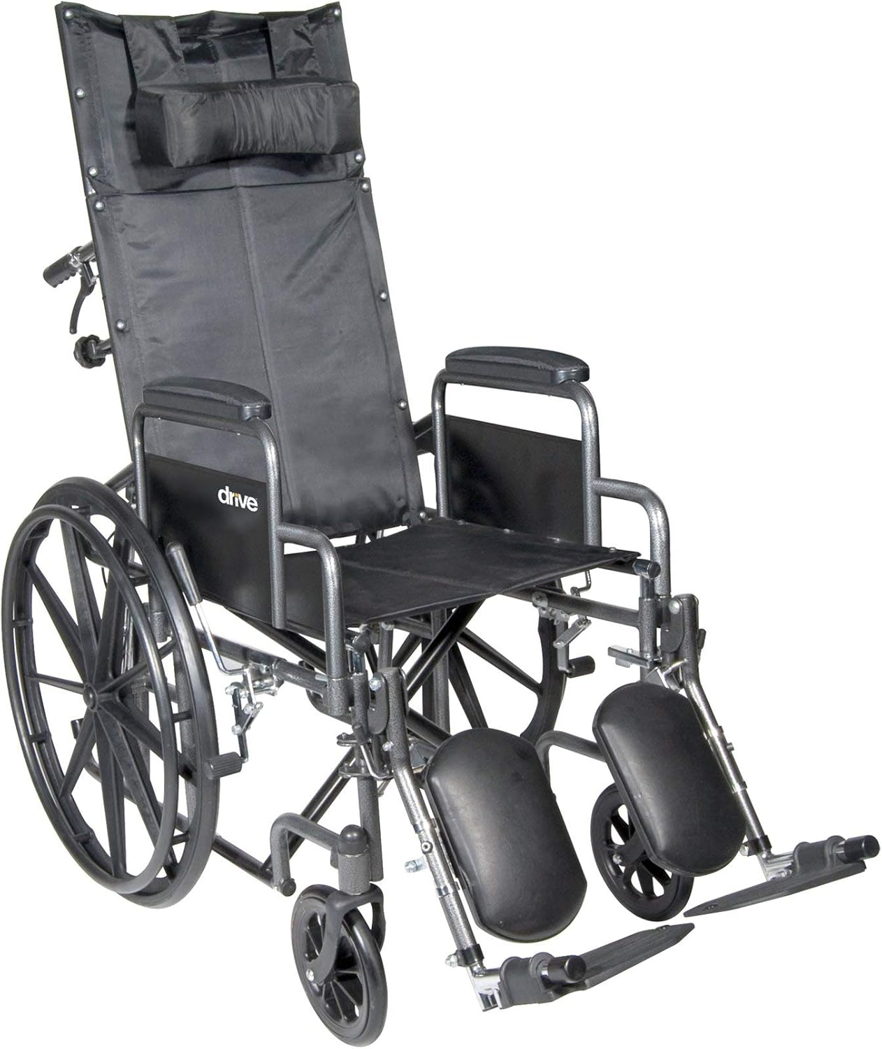 Reclining Wheelchair with Detachable Desk Arms, 18" Seat Width, 300 lbs Capacity B343