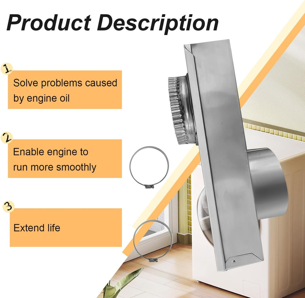 Dryer Vent Periscope, Adjustable 0-5" Length, Aluminum Y4926