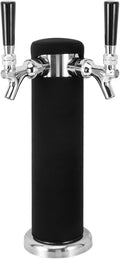 Kegerator Tower Insulator for Standard 3” Diameter Double Tap Draft Beer Tower, Stretchy Neoprene Beer Tower Cover to Minimize Condensation & Reduce Foam