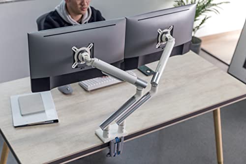 Dual Monitor Arm Mount Stand for Desk, Adjustable Full Motion, Fits 17"-32" VESA Displays D740701