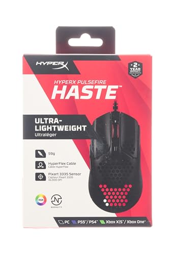 Gaming Mouse - Ultra-Lightweight, 59g, Honeycomb Shell, Black/Red U4751