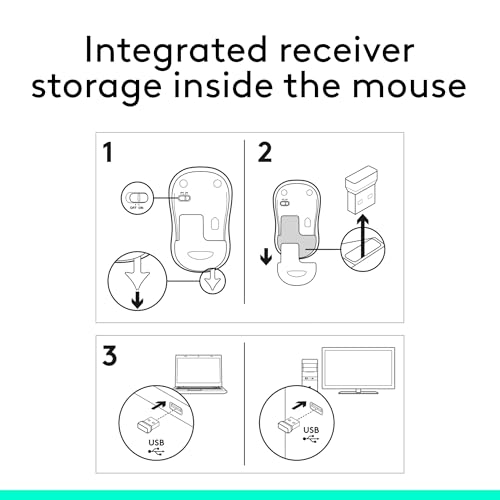 Wireless Mouse, 2.4GHz with USB Receiver, 12-Month Battery Life O87248