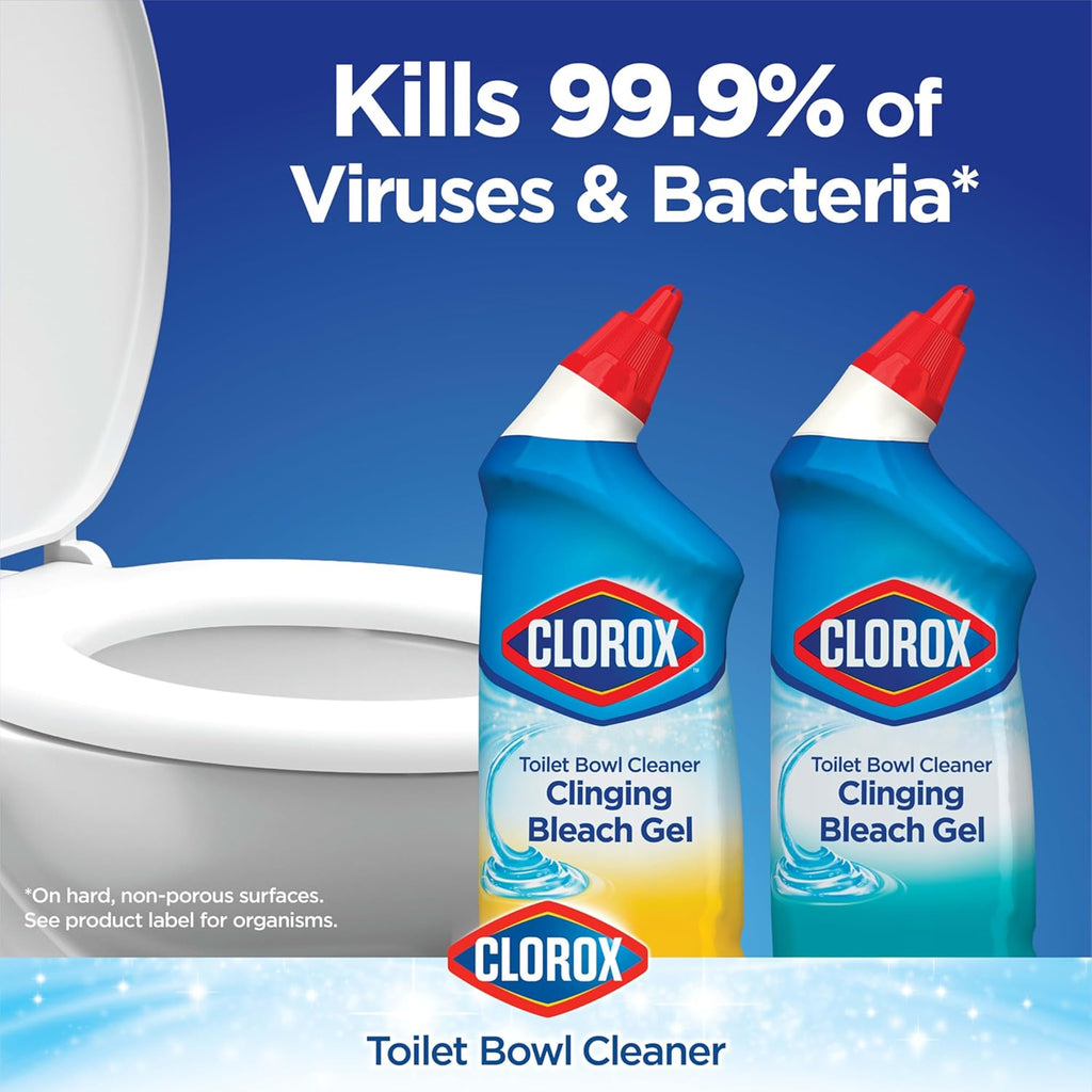 Toilet Bowl Cleaner, Clinging Bleach Gel, Ocean Mist, 24 oz, 2-Pack C6164