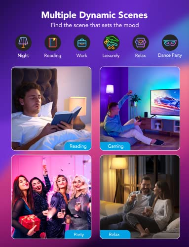 Smart Light Bulbs, WiFi & Bluetooth Color Changing, Music Sync, 2 Pack Y12792