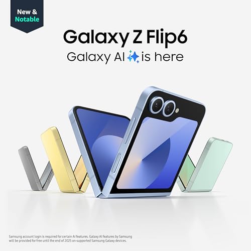 Galaxy Z Flip 6 AI Cell Phone, 256GB Unlocked Android Smartphone, Foldable Design C58927