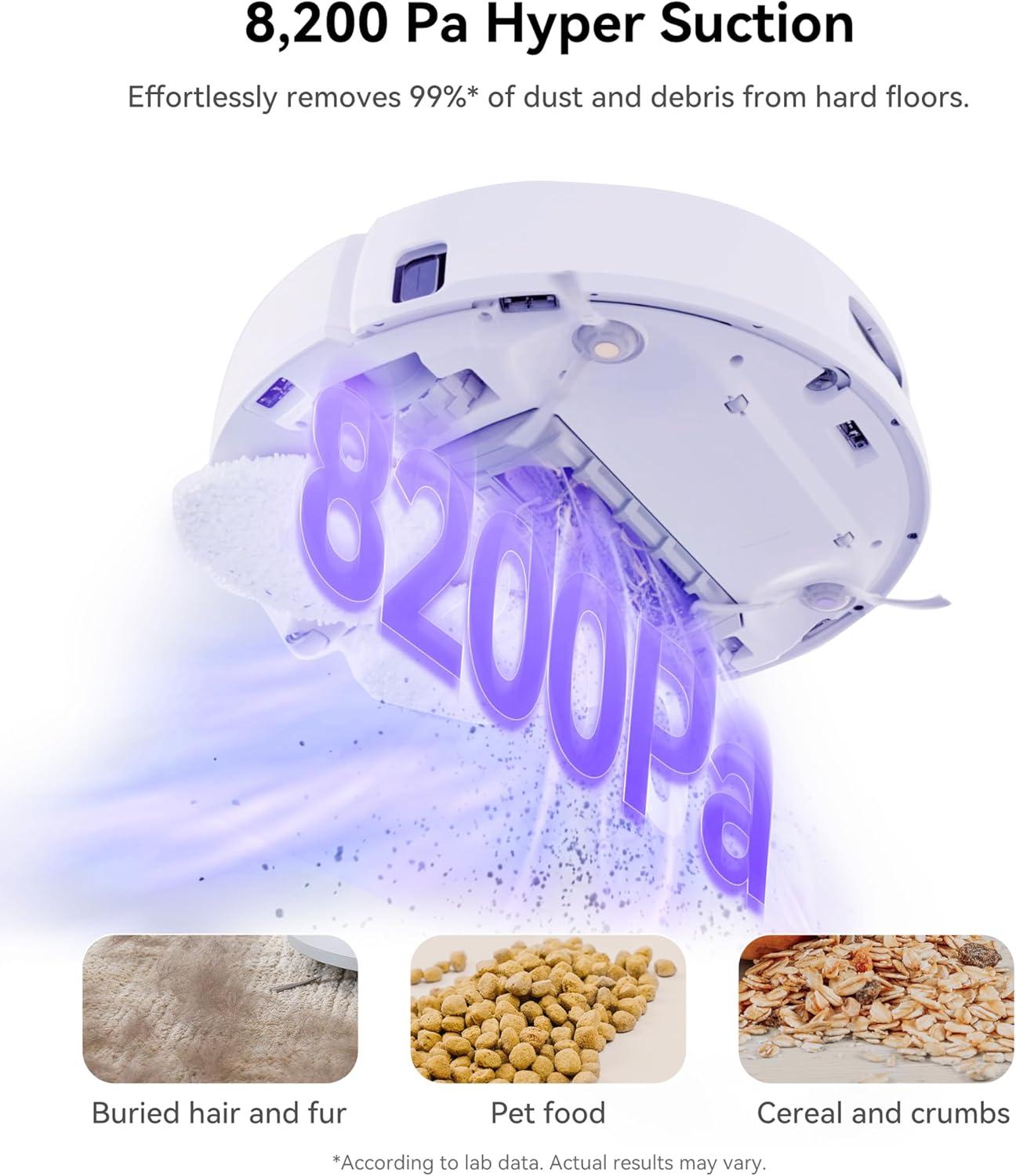 Robot Vacuum and Mop Combo with Auto Mop Drying, 8200 Pa Suction I6209