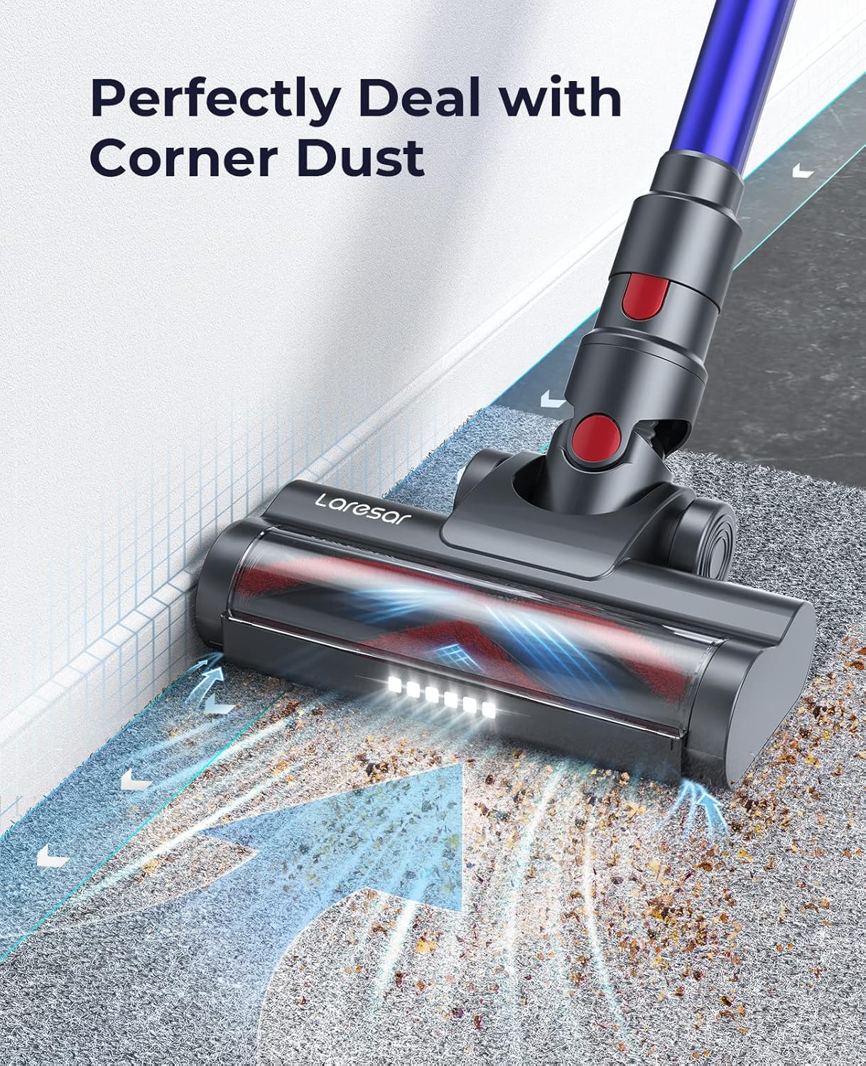 Cordless Vacuum Cleaner, 33Kpa Stick Handheld with LED Screen, for Carpet and Hardwood Floor E72016