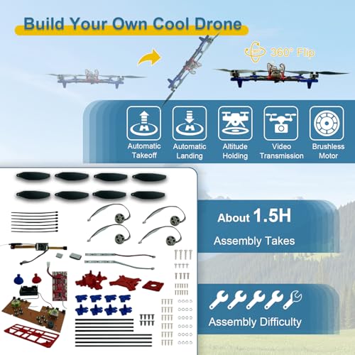 DIY Drone Kit with Brushless Motor and Dual Camera for STEM Learning T5944