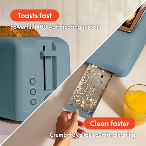2 Slice Slim Toaster with 6 Shade Control, Reheat & Cancel, Removable Crumb Tray E366018