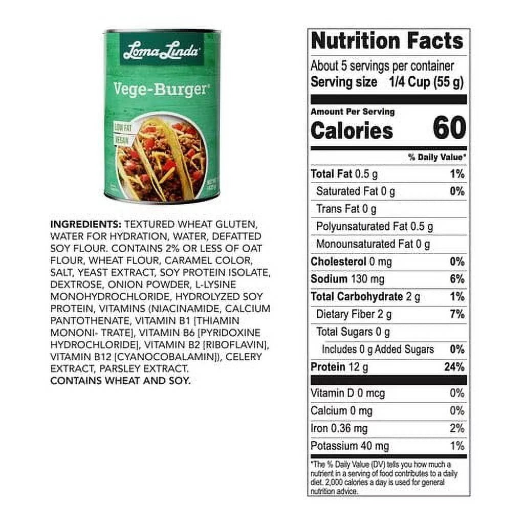 Vegan Vege Burger 15 oz 12 Pack T937