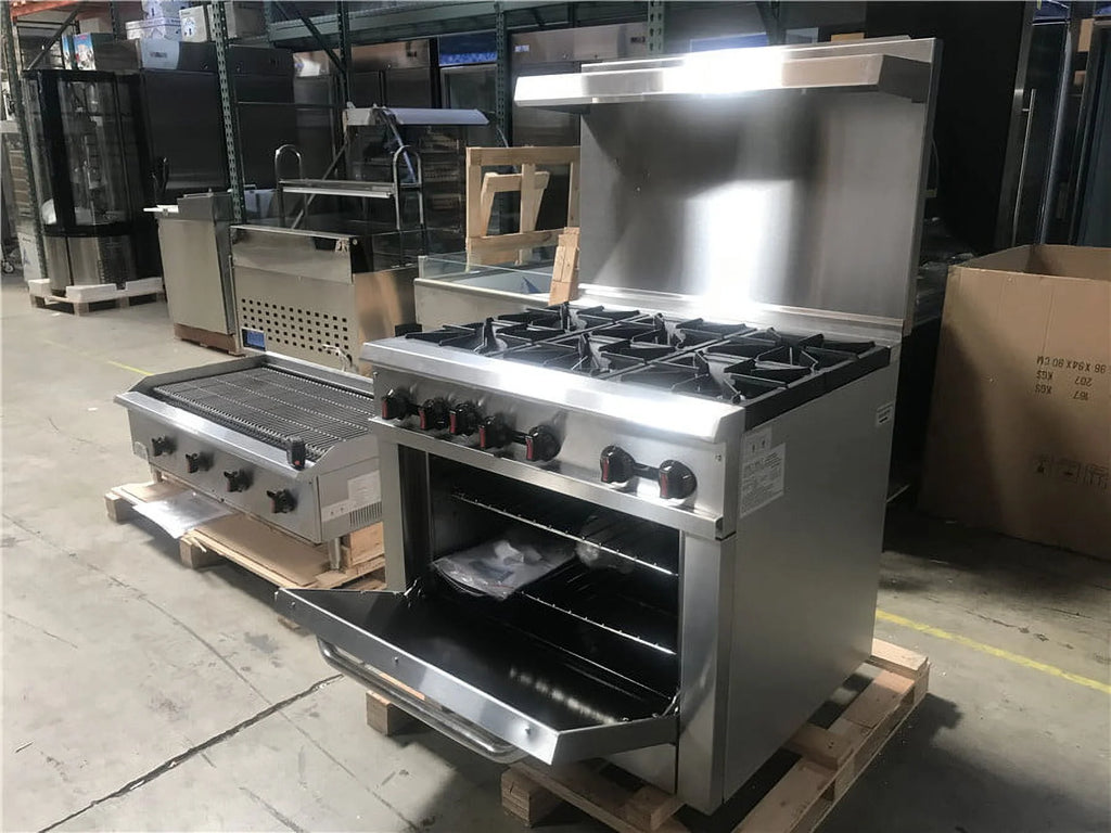 Commercial Range & Oven, 6 Burners, 36" Width, Natural Gas and Propane L92582