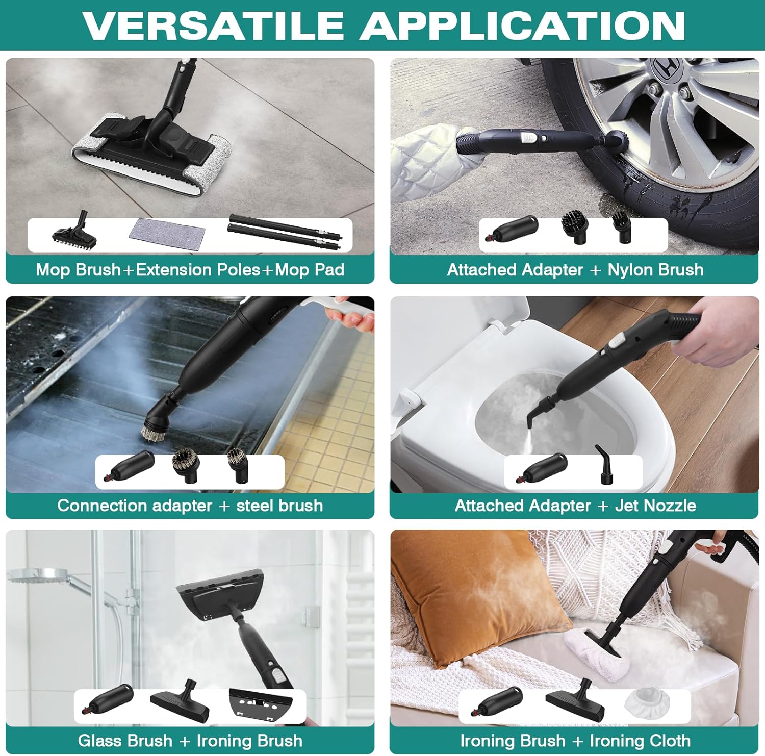Steam Mop with 23 Accessories, Multi-Surface Portable Steamer Z77746