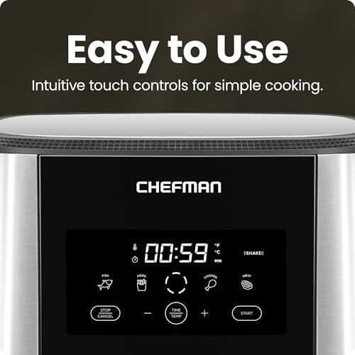 XL 8-Qt Touch Digital Air Fryer, Nonstick Dishwasher-Safe, Stainless Steel I664659