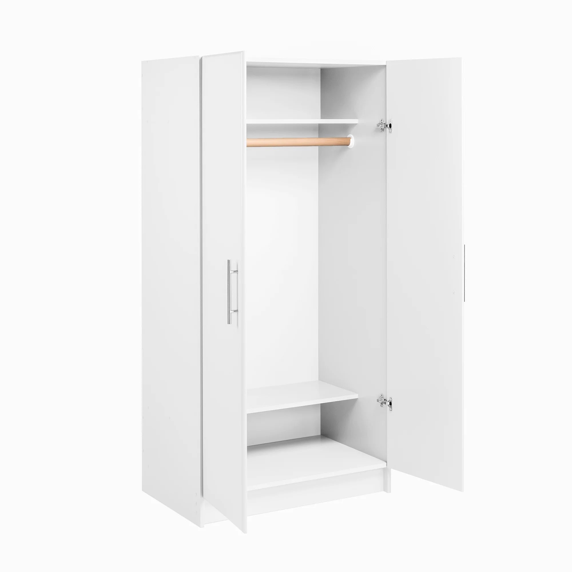 White Wardrobe Closet with Hanging Rail V36133