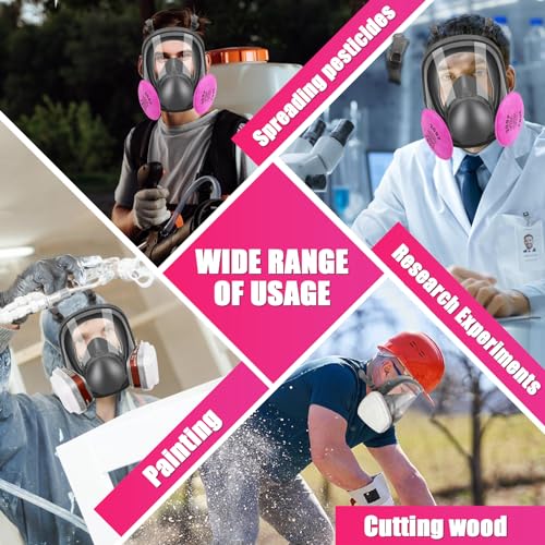 Reusable Full Face Respirator Mask with Filters for Spray Paint and Welding P31754