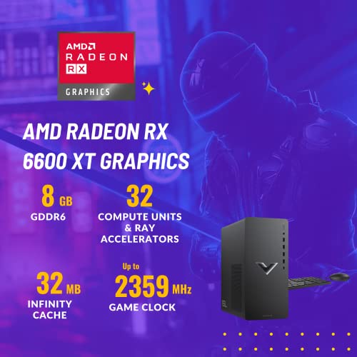 Gaming PC Desktop, AMD Ryzen 7 5700G, 32GB RAM, 2TB SSD, Radeon RX 6600XT, WiFi 6, Windows 11 C1782