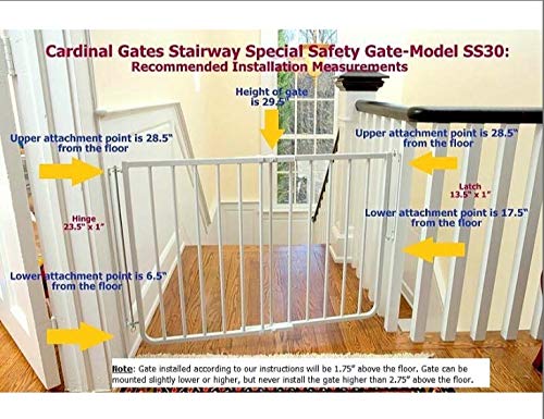 Adjustable Stairway Safety Gate for Kids and Pets, 27 to 42.5 Inches Wide, Black E17573