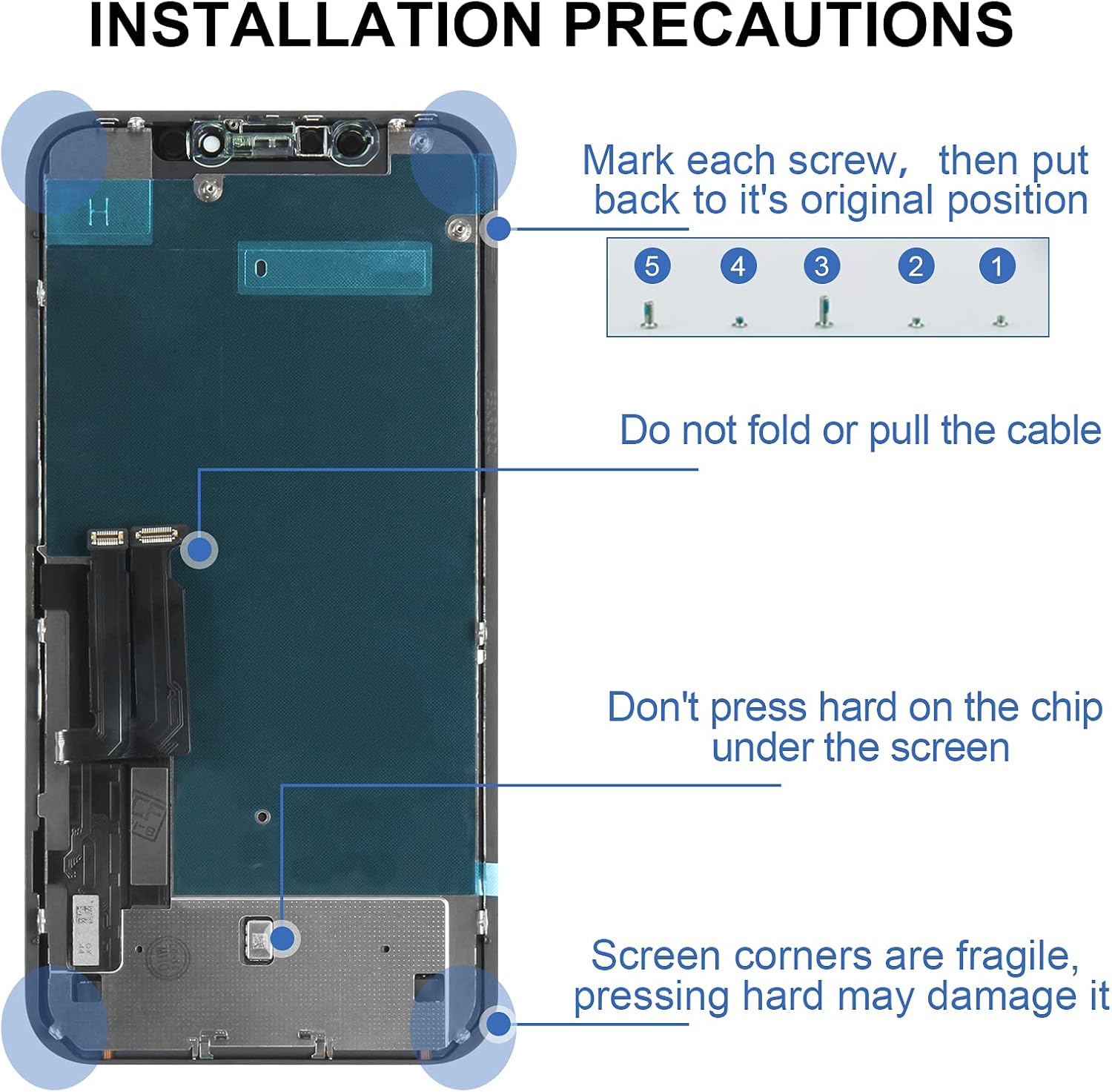 iPhone XR Screen Replacement LCD with Digitizer Sensor Glass Y864