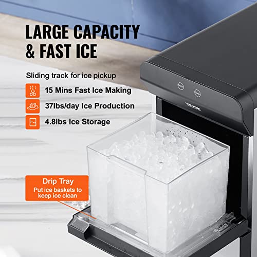 Commercial Ice Maker, 400LBS/24H with Large Storage Bin F46673