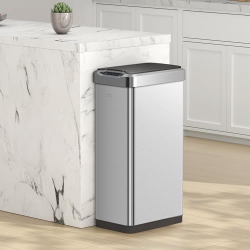 Touchless Motion Sensor Trash Can, 13.2 Gallon, Brushed Stainless Steel K748461