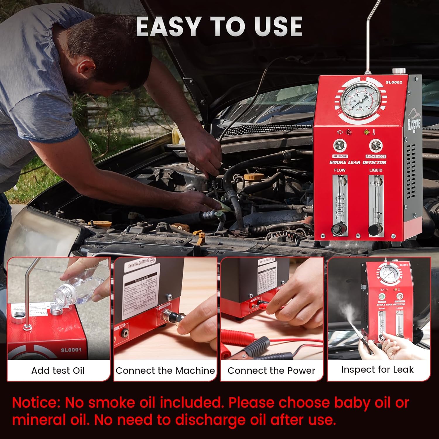 EVAP Smoke Machine Dual Mode 12V Fuel Pipe Leak Detector Tester K86996