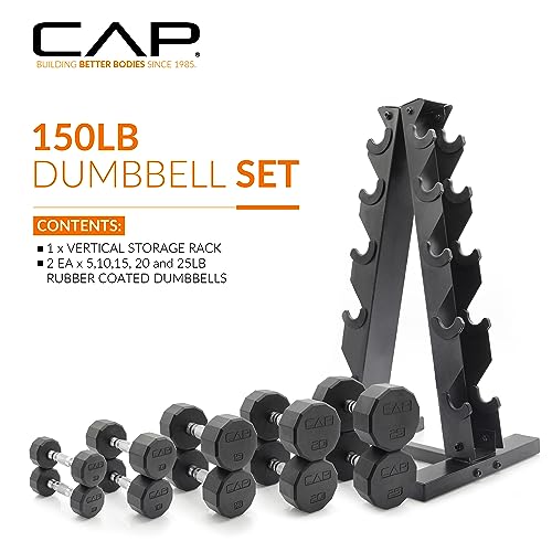 Dumbbell Set with Rack, 150lbs and 210lbs Options Z3424