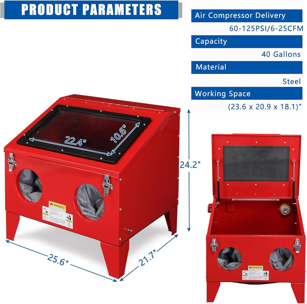Portable Bench Top Sand Blasting Cabinet with Spray Gun for Rust Removal Q164608
