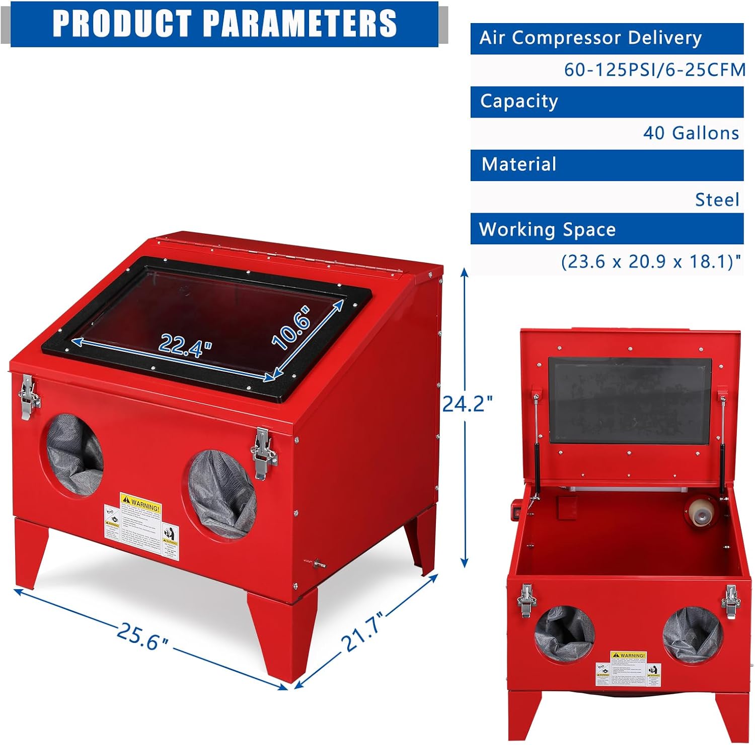 Portable Bench Top Sand Blasting Cabinet with Spray Gun for Rust Removal Q164608