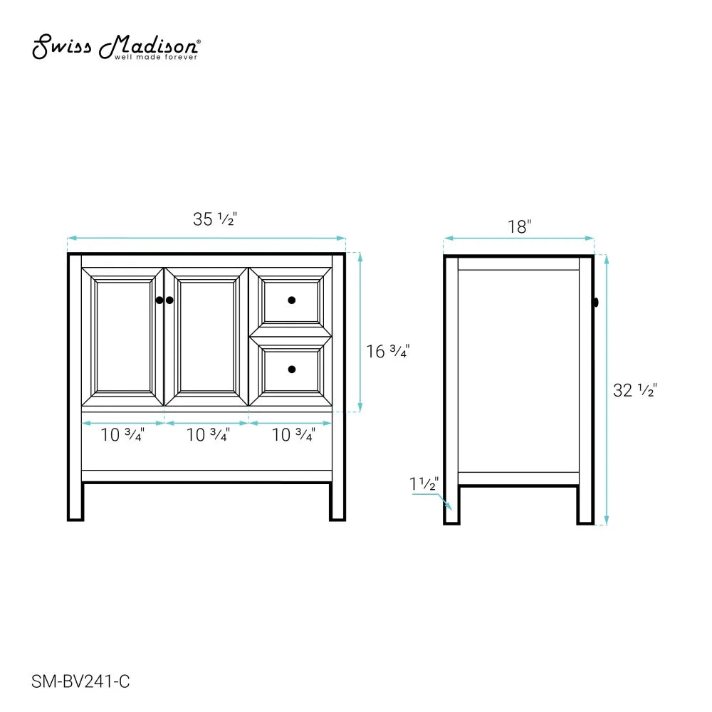 36" Bathroom Vanity in Natural Oak X573