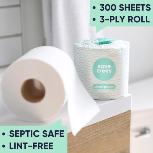 Bamboo Toilet Paper 3-Ply - 24 Rolls, 300 Sheets Per Roll, Septic Safe O52271