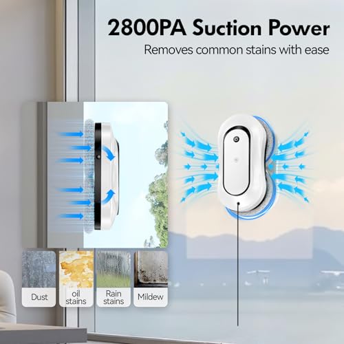 Window Cleaning Robot with Auto-Spray, 2800Pa Suction, AI Edge Detection R75372