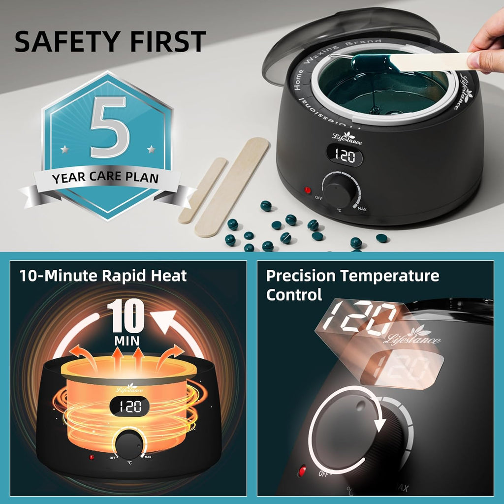 Wax Pot Warmer for Hair Removal, 500ml Digital Wax Heater with LCD F496