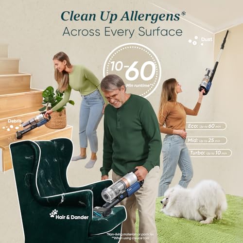Cordless Stick Vacuum Cleaner with Tangle-Resistant Design, 50 Min Runtime N80748