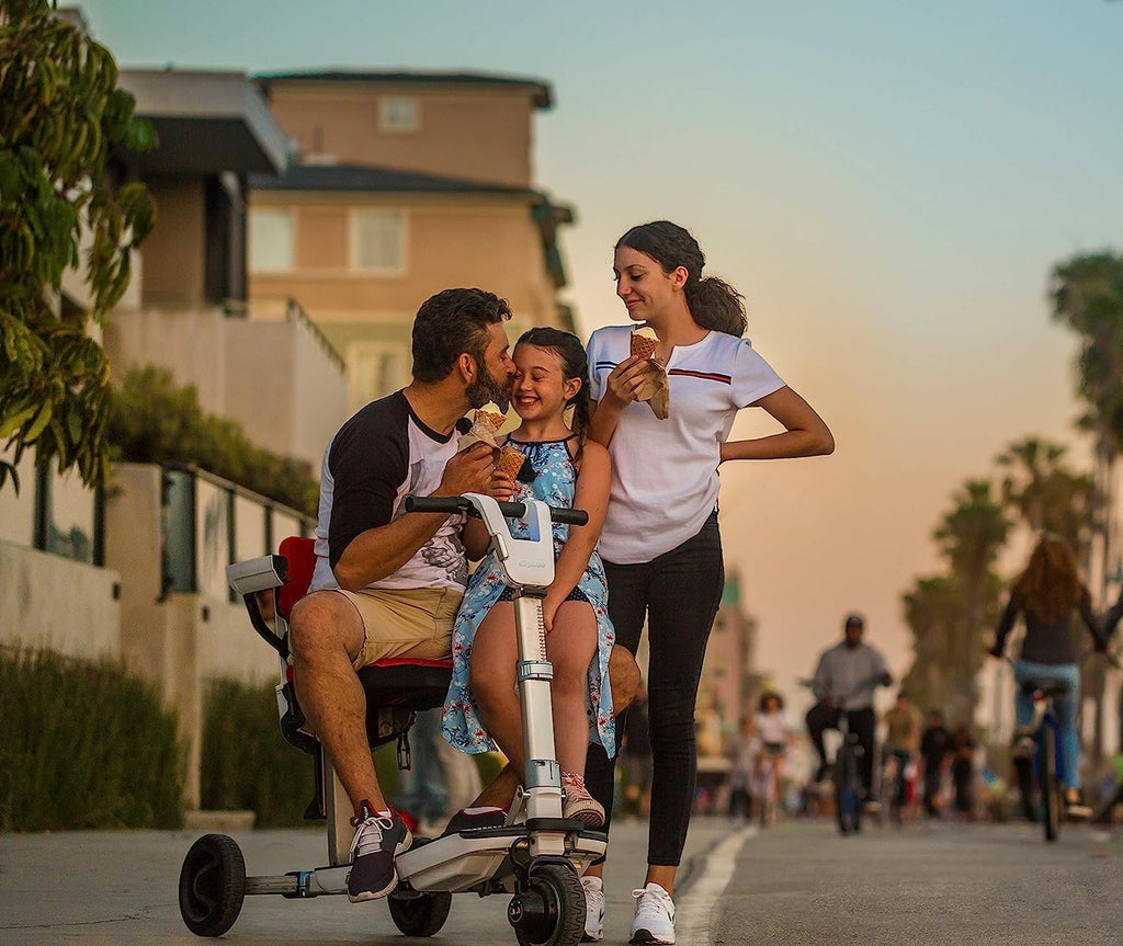 Folding Mobility Scooter with Extended Range Battery, White V9440